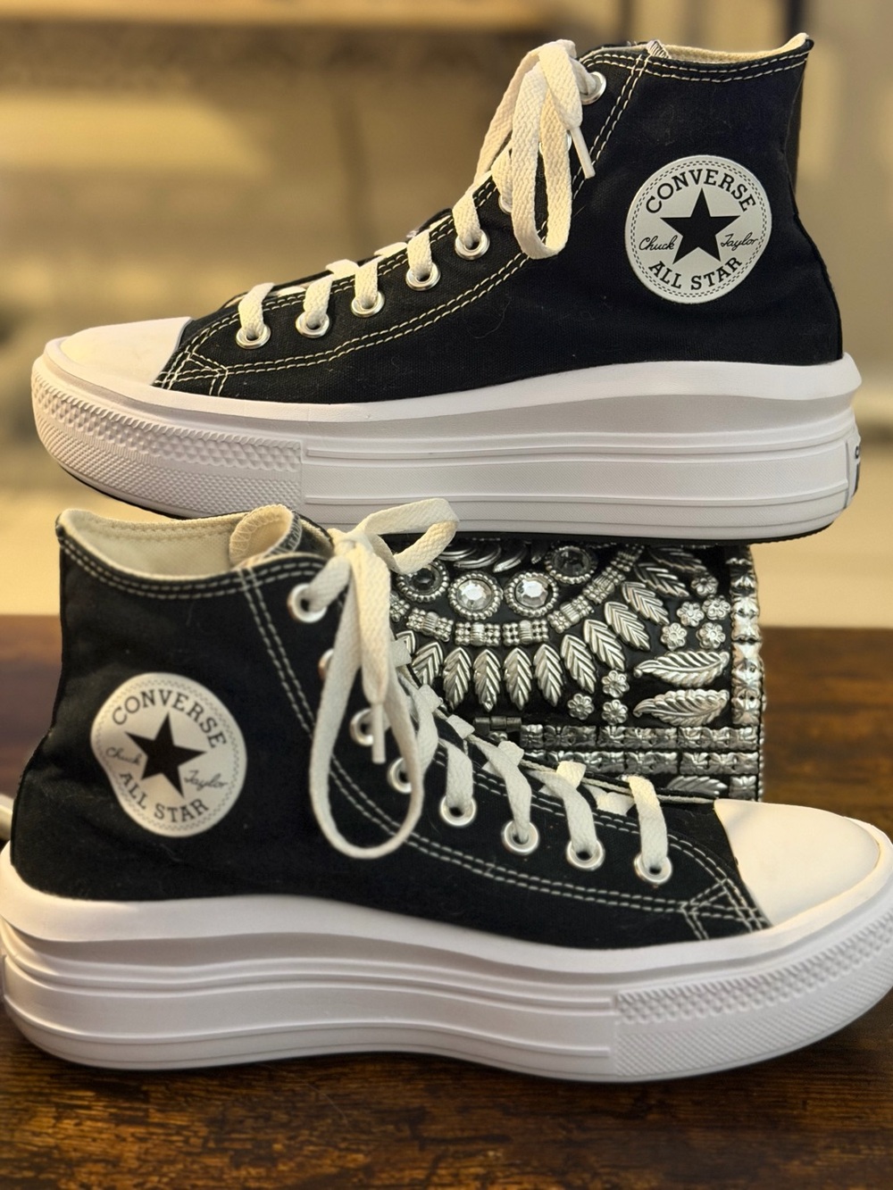 Converse Chuck Taylor All Star Lift Platform Black High Top Sneakers Sz 9